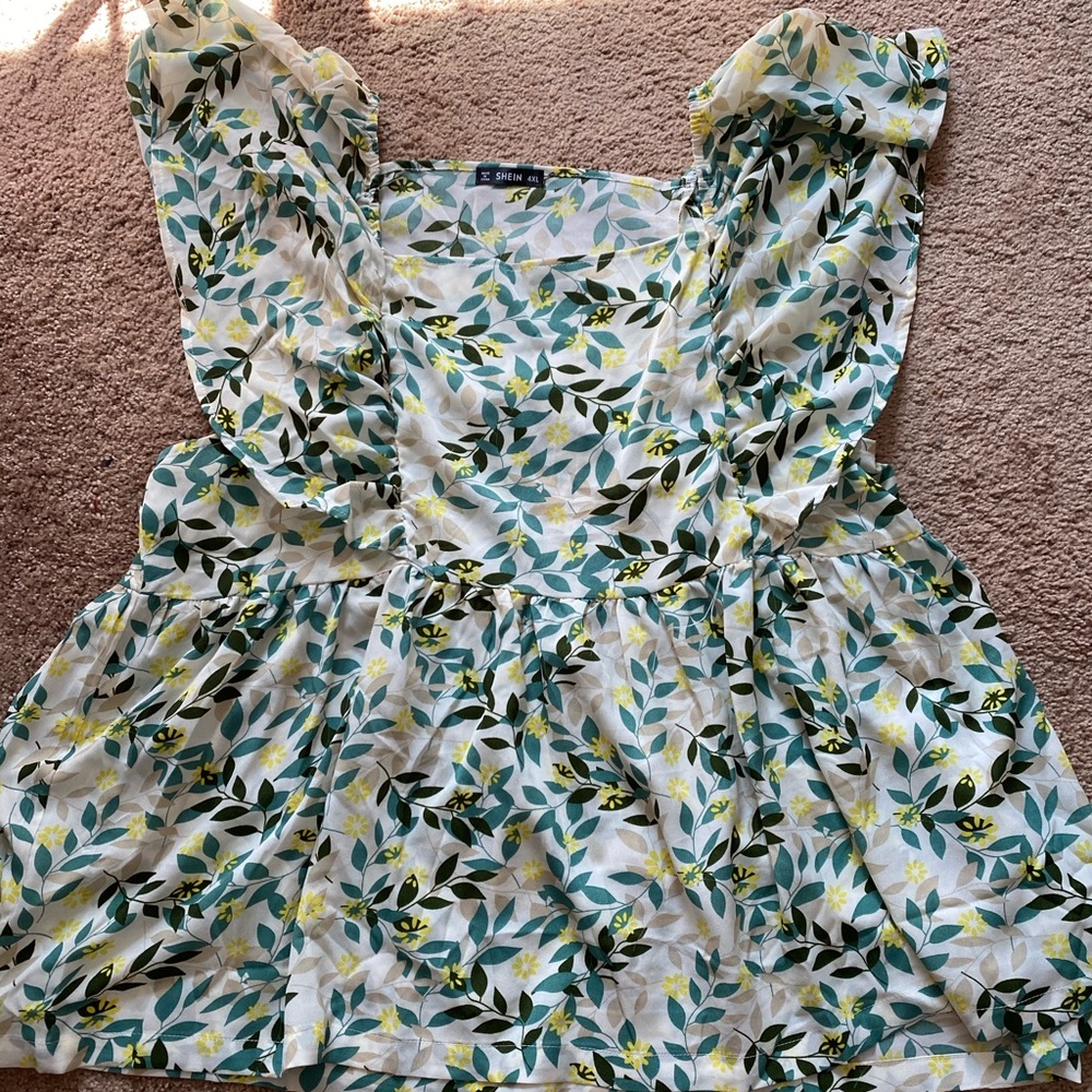 Shein flower flowy babydoll top